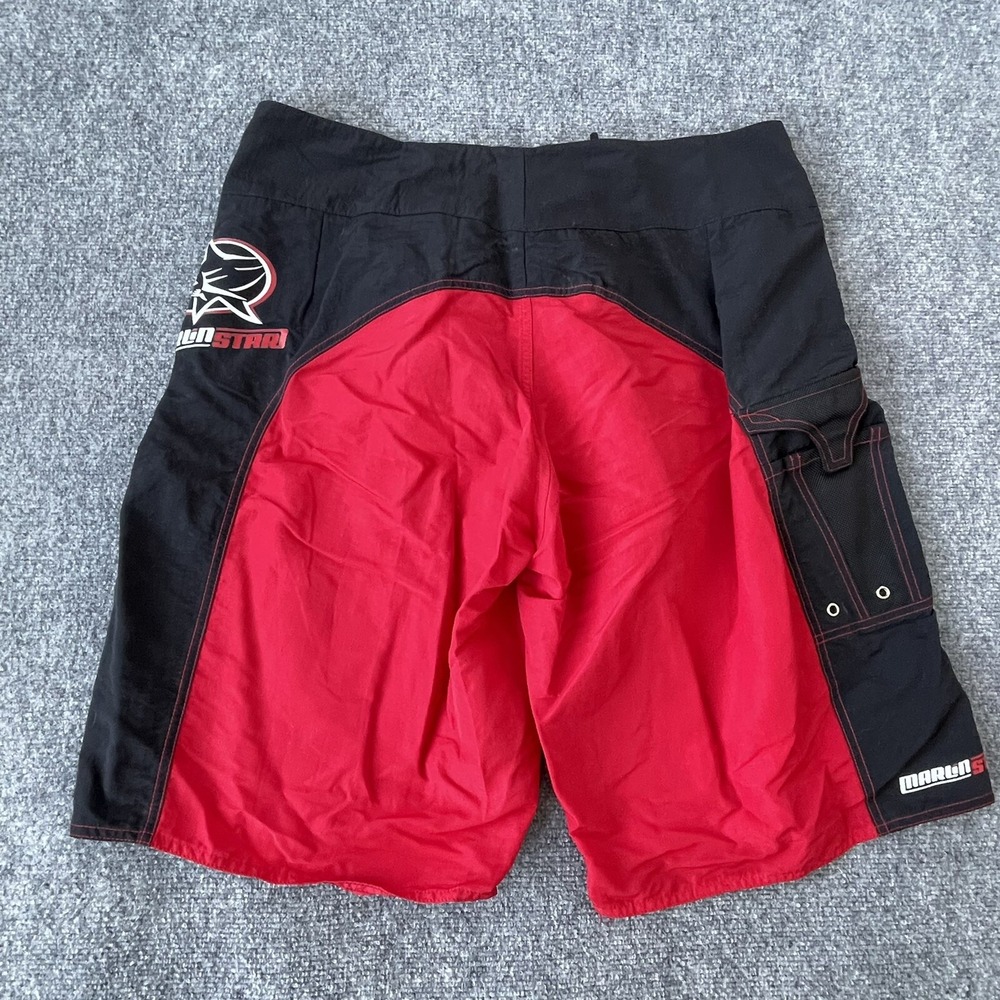 MARLINSTAR Shorts Mens 40 Red‎ Swim Suit Trunks Board Fishing Nylon - Picture 3 of 9